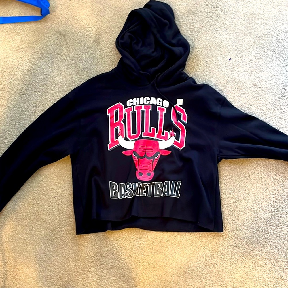 Vintage Official Chicago Bulls Crop Top Hoodie